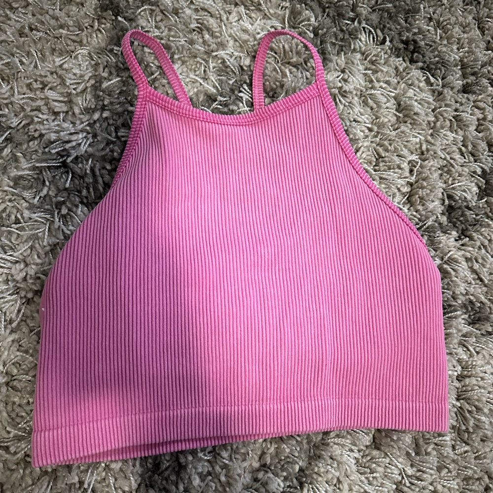 Pink ribbed workout tank Target